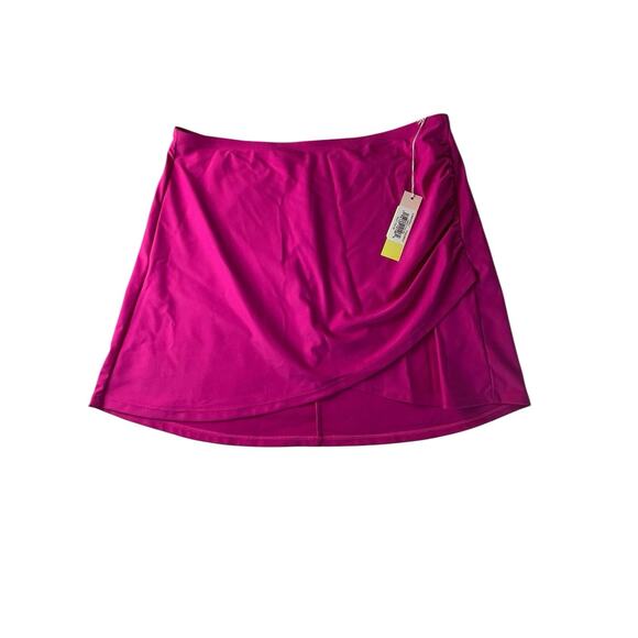 Summersalt Women’s Size Medium Ruched Swim Skirt Cover Up Pink Hibiscus - Picture 1 of 4